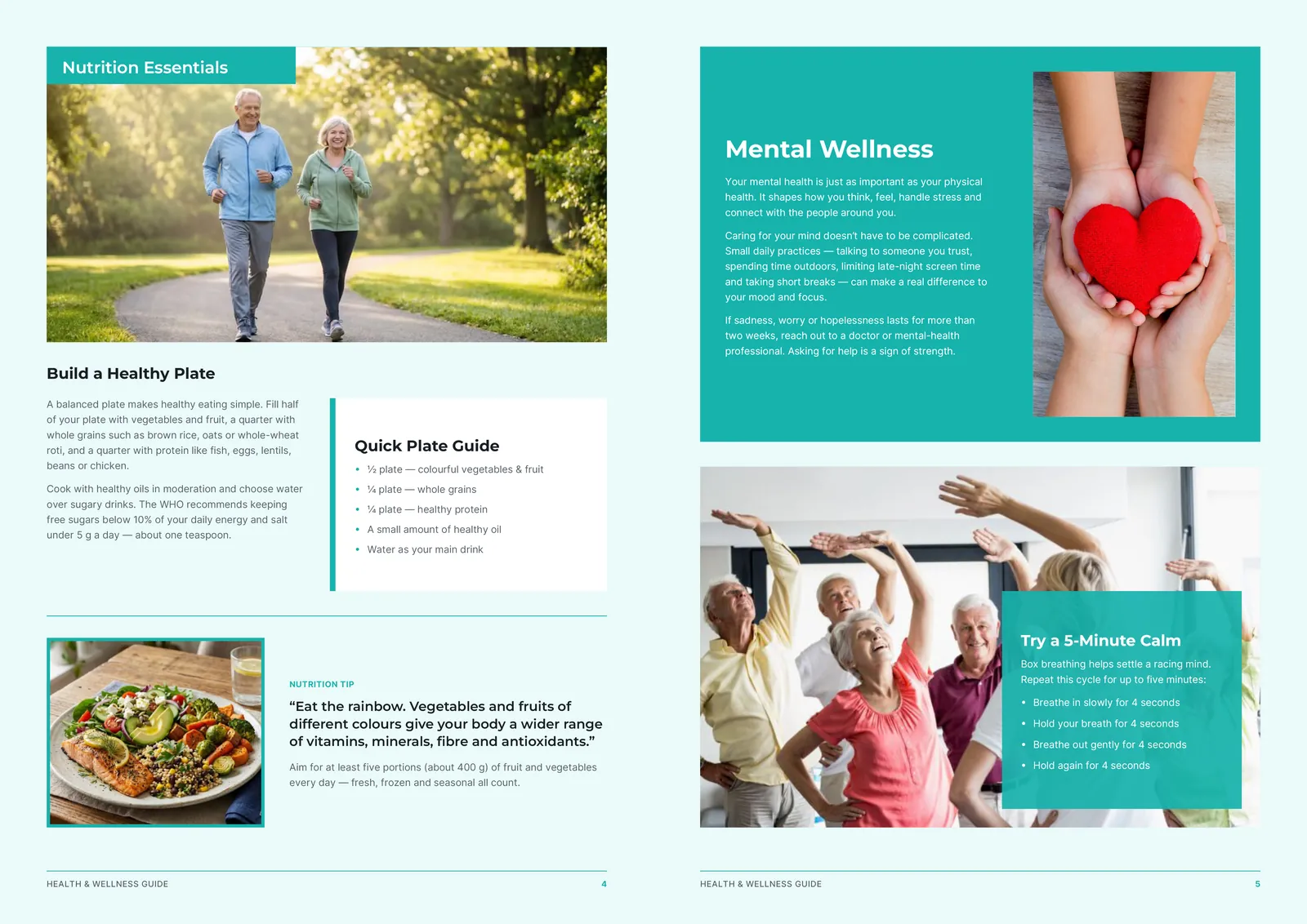 Health & wellness guide: Nutrition essentials and mental wellness.